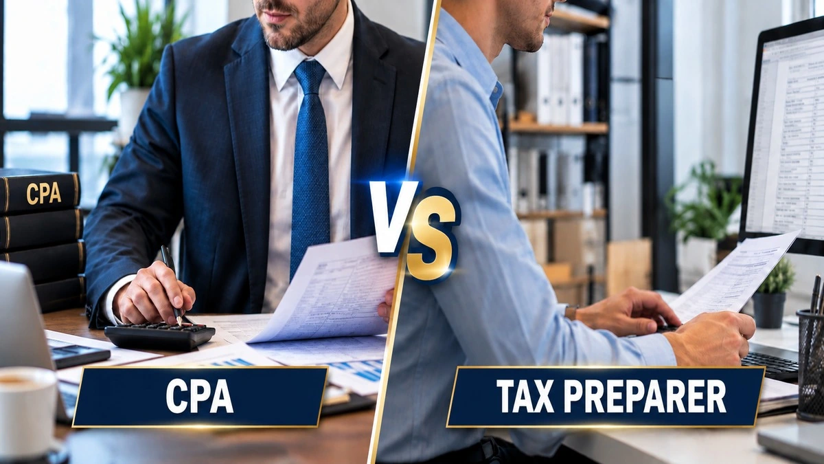 Side-by-side comparison of professional CPA vs. Tax Preparer in Pennsylvania services.